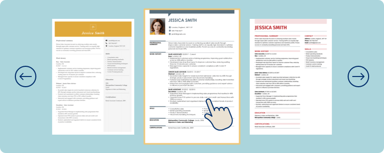 Select Your CV Template From The Builder