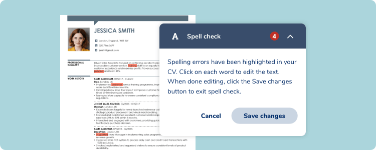 Spell Check In CV Maker