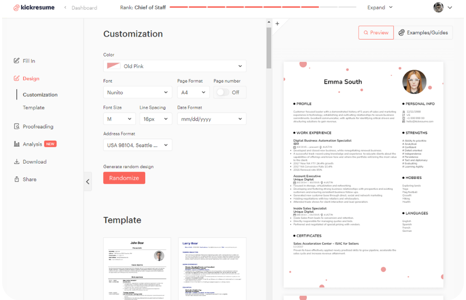 kickresume ai cv writer uk